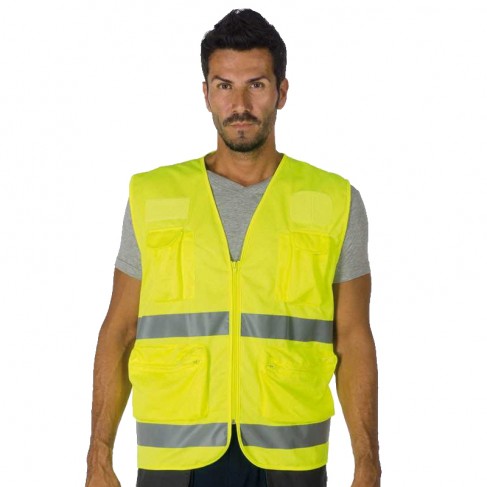Gilet da lavoro Logica PocketHV ad alta visibilità con tasche (tg. M-3XL) Logica - 1