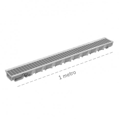 Canaletta raccolta acqua Pegasus Plus One S 1mt 100x35 con griglia plastica Dakota - 1