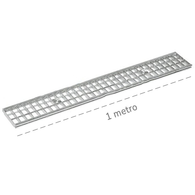 Griglia in acciaio zincato C250 Dakota 1mt 33x33 per canalette di scolo Taurus 200 Dakota - 1