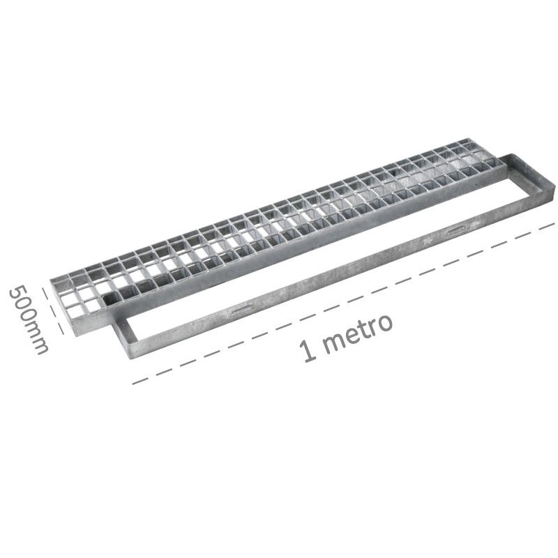 Griglia pesante con telaio Dakota 1000x500mm Classe 2 in acciaio zincato per raccolta acqua Dakota - 1