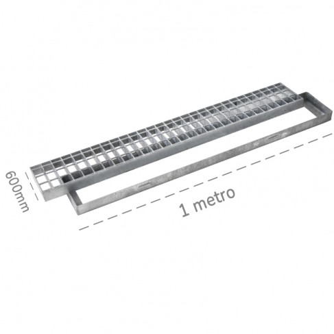 Griglia pesante con telaio Dakota 1000x600mm Classe 1 in acciaio zincato per raccolta acqua Dakota - 1