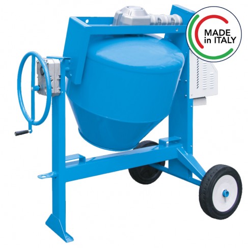 Betoniera a bicchiere silenziata Polieri Tech monofase 1.5kW con riduttore di ribaltamento, 300lt Polieri - 1