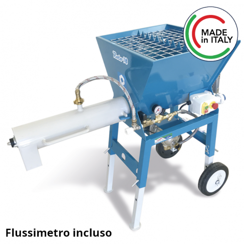 Mescolatore continuo orizzontale Polieri Roto 18 2kW con flussimetro per malte, intonaci e massetti