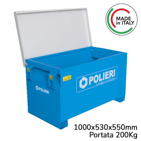 Cassone porta attrezzi Polieri 1000x530x550mm con 4 punti di sollevamento, portata 200kg Polieri - 1