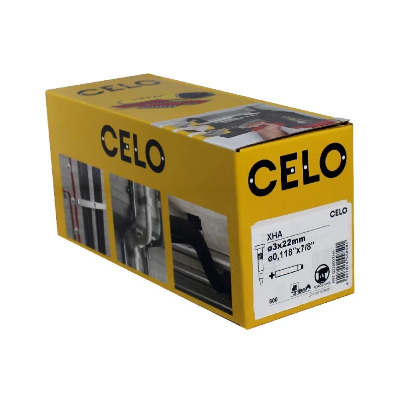 Chiodi steccati a sparo Celo XHA Ø3x22mm per chiodatrice a gas + bombola gas (800pz) CELO - 2