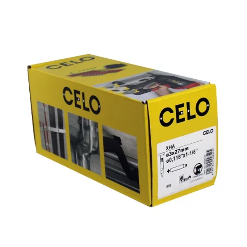 Chiodi steccati a sparo Celo XHA Ø3x27mm per chiodatrice a gas + bombola gas (800pz) CELO - 2