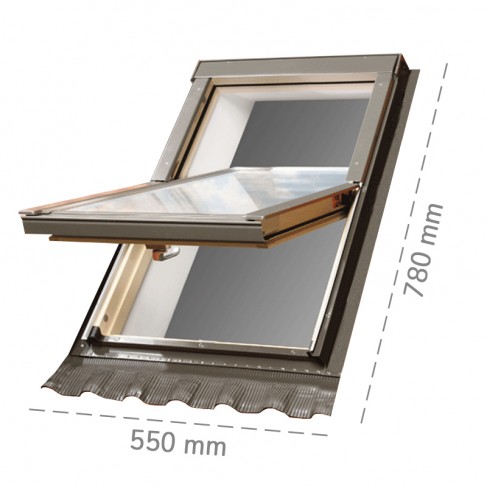 Finestra da tetto apertura a bilico Dakota DK 500V 550x780mm con raccordo universale Dakota - 1