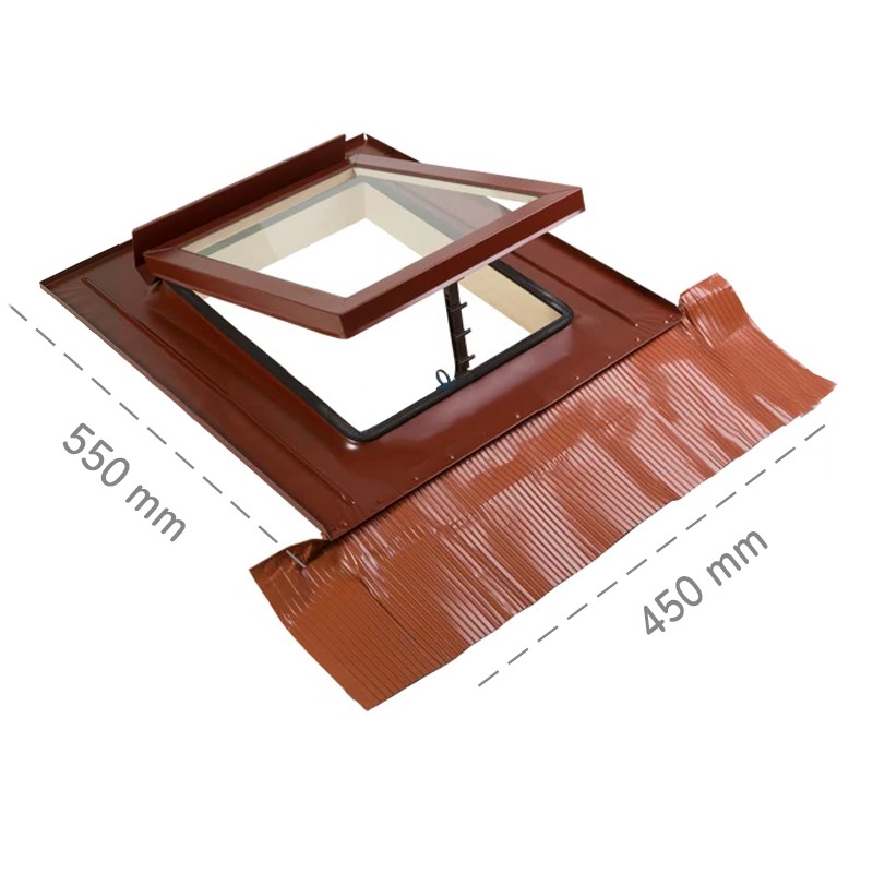 Lucernario Dakota Sky One 2.0 450x550mm apertura bilico color rosso mattone Dakota - 1