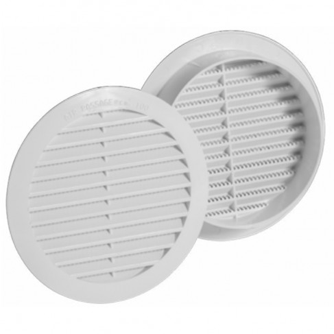 Griglia fissa tonda da incasso Dakota in ABS bianco, Ø80mm