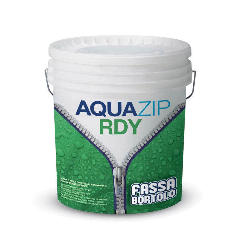 Impermeabilizzante Fassa AQUAZIP RDY guaina elastica in pasta pronta all'uso per l'interno (Secchio da 5 e 15 lt) Fassa Bortolo 