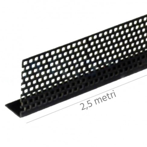 Rete parainsetti con profilo a L Dakota 30x60x2500mm in PVC nero per tetti ventilati (10pz) Dakota - 1