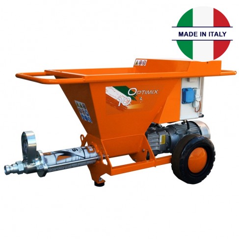 Intonacatrice compatta Mixer Optimix 10 2,2kW per colla, serbatoio da 70 litri