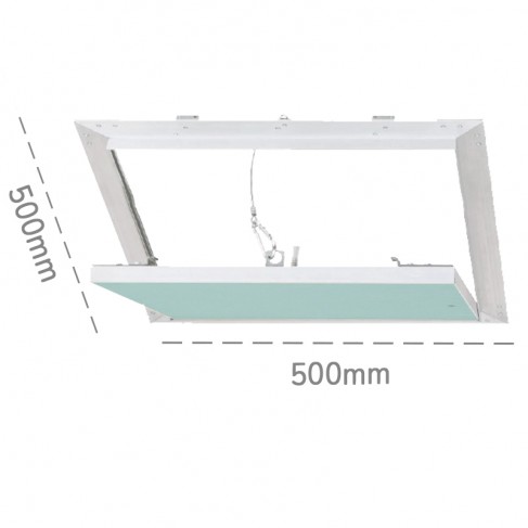 Botola d'ispezione Dakota AluHydro White 500x500mm per soffitti/pareti in cartongesso, lastra idro 12,5mm