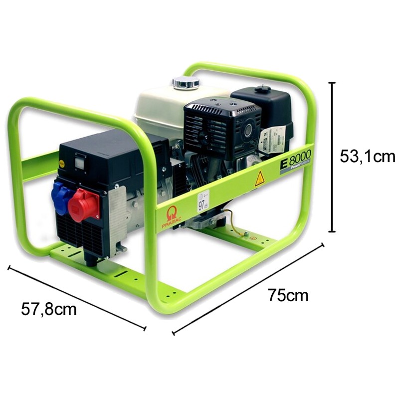 Generatore di corrente a benzina Pramac E8000 Trifase 6.6kW Pramac - 6