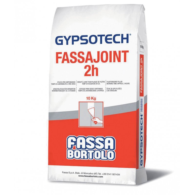 Stucco per cartongesso Fassa Bortolo Fassajoint 2H, lavorazione 2 ore (Sacco da 5,10, 25Kg)