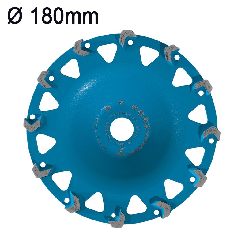 Platorello a secco SeaTechnology Plato Sette Resina per sgrossatura cemento, 180mm, foro 22,2mm