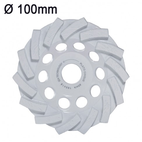 Platorello a secco SeaTechnology Plato Cinque Standard sgrossatura cemento, 100mm, foro 22,2mm
