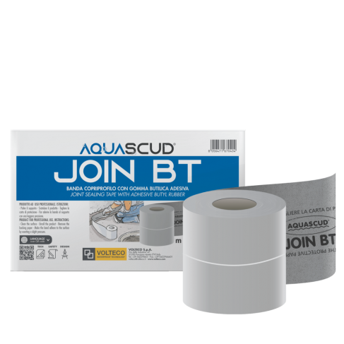 Aquascud Volteco Join BT banda coprifilo con gomma butilica adesiva (rotolo da 20 ml)