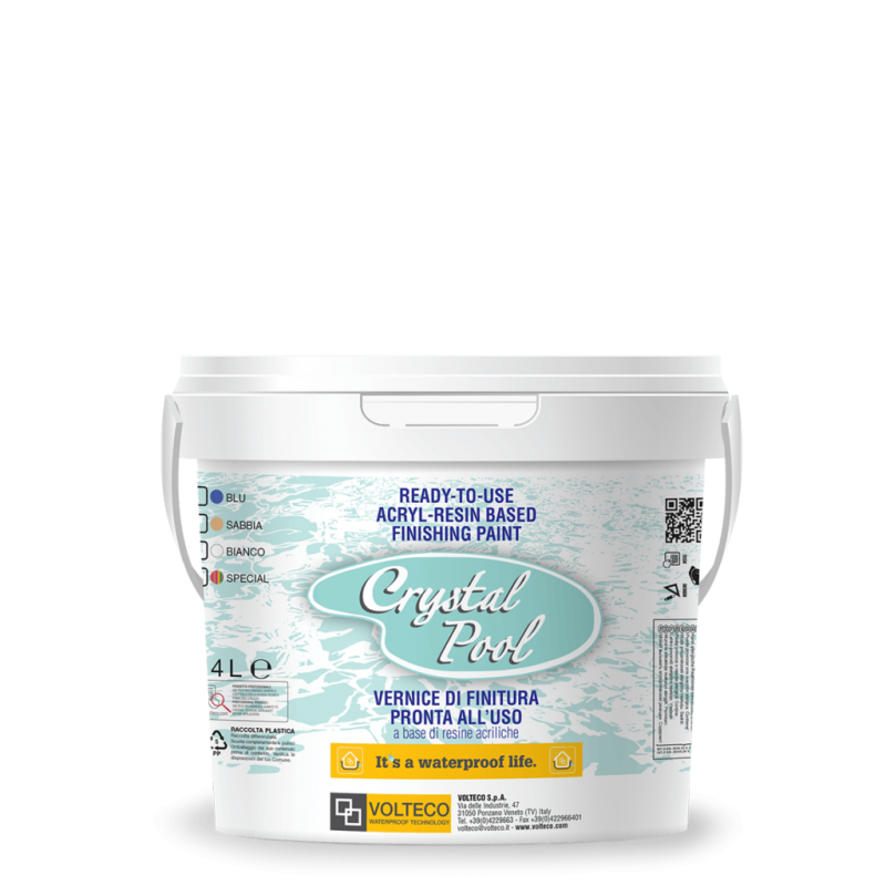 Vernice satinata Volteco Crystal Pool (Secchio da 4 e 14 Lt)