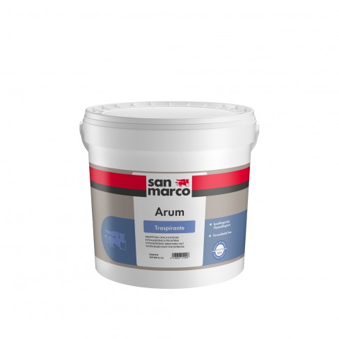 Idropittura traspirante ipoallergenica Arum San Marco bianca per interni (Secchio da 5 o 14Lt)