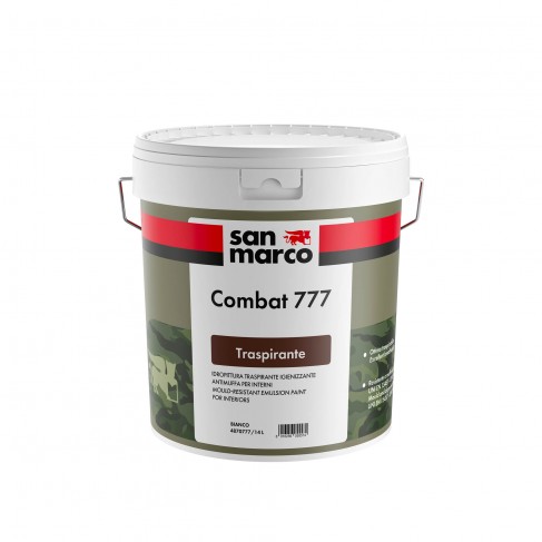 Idropittura antimuffa igienizzante Combat 777 San Marco per interni (Secchio da 4 o 14Lt)