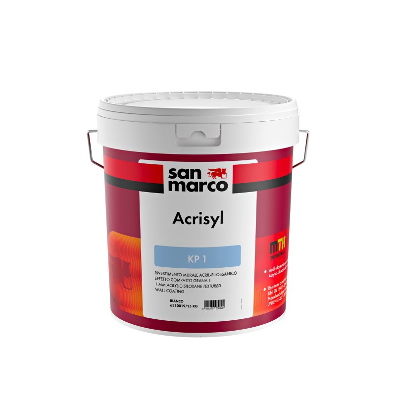 Rivestimento murale San Marco Acrisyl grana 1 effetto compatto (Secchio 25Kg)