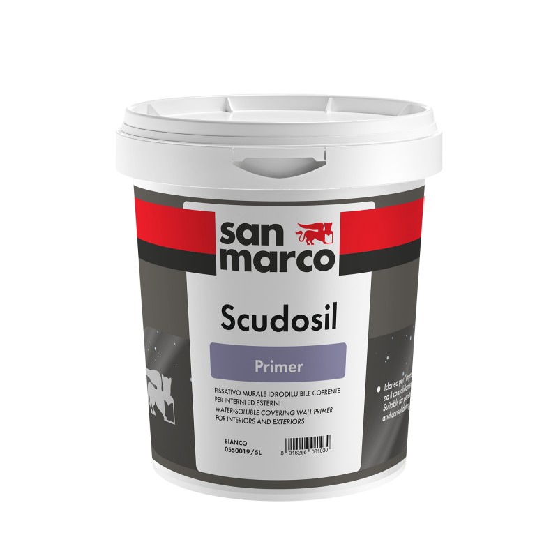 Fissativo murale coprente San Marco ScudoSIL primer per interni ed esterni (Secchio 5 Litri) San Marco - 1