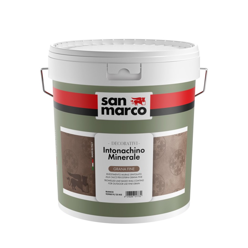 Intonachino minerale San Marco grana fine spatolato per esterni (Secchio 25Kg)