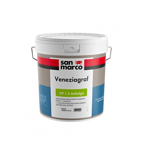 Rivestimento murale San Marco Veneziagraf Antialga effetto compatto Grana 1,5 (Secchio 25Kg)