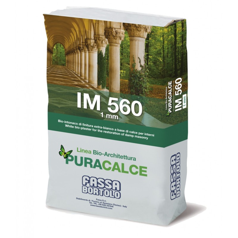 Bio-intonaco Fassa IM560 di finitura a base di calce extra-bianco per interni (Sacco da 25 kg) Fassa Bortolo - 1