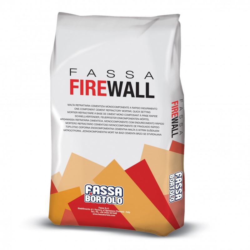 Malta Fassa Firewall refrattaria cementizia resistente alte temperature (Scatola da 5 Sacchi da 5 Kg) Fassa Bortolo - 1