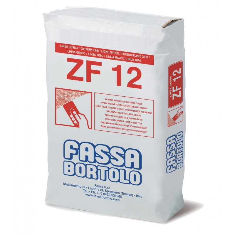 Intonaco di fondo Fassa ZF12 a base di gesso e calce per interni (Sacco da 25 Kg) Fassa Bortolo - 1