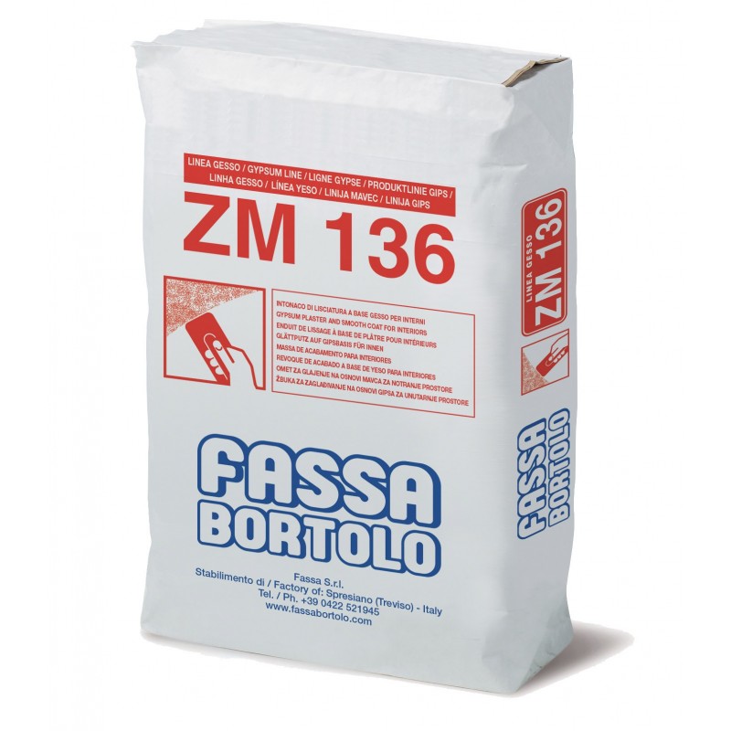 Intonaco Fassa ZM136 lisciatura a base di gesso per interni (Sacco da 25 Kg) Fassa Bortolo - 1