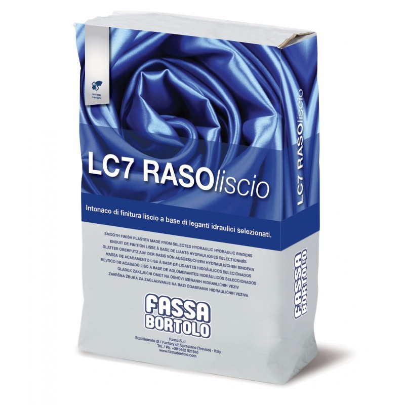 Intonaco Fassa Rasoliscio LC7 di finitura liscio a base di leganti idraulici selezionati (Sacco da 20 Kg) Fassa Bortolo - 1