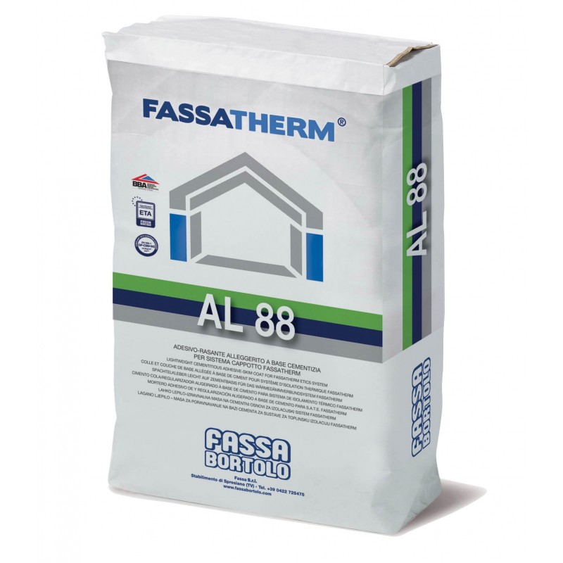 Collante-Rasante Fassa AL88 alleggerito a base cementizia bianco per Sistemi Fassatherm (Sacco da 25 Kg) Fassa Bortolo - 1