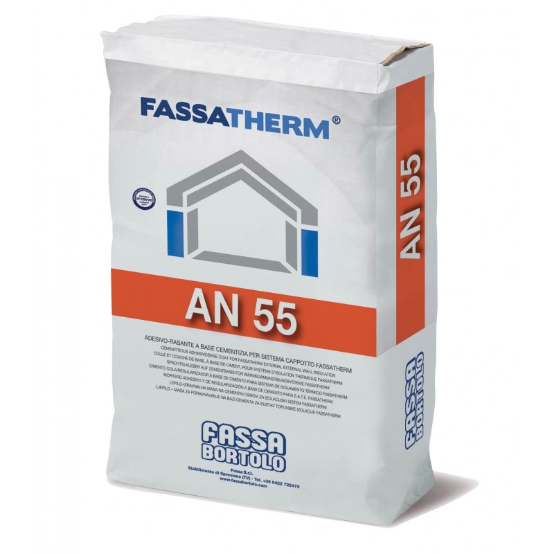 Collante-Rasante Fassa AN55 a base cementizia grigio (Sacco da 25 Kg) Fassa Bortolo - 1