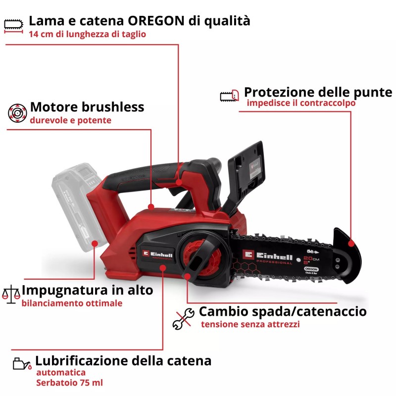 EINHELL MOTOSEGA A BATTERIA FORTEXXA 18/20 TH