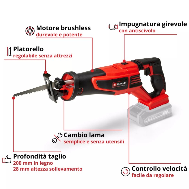 EINHELL SEGA UNIVERSALE A BATTERIA TP-AP 18/28 Li BL-Solo