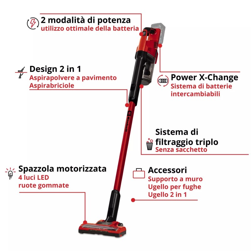 EINHELL ASPIRAPOLVERE A BATTERIA TE-SV 18 Li-Solo