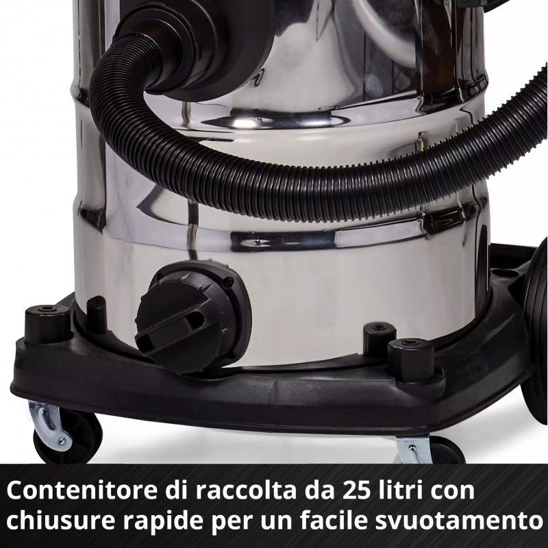 EINHELL ASPIRASOLIDI E LIQUIDI A BATTERIA TE-VC 36/25 Li S-Solo