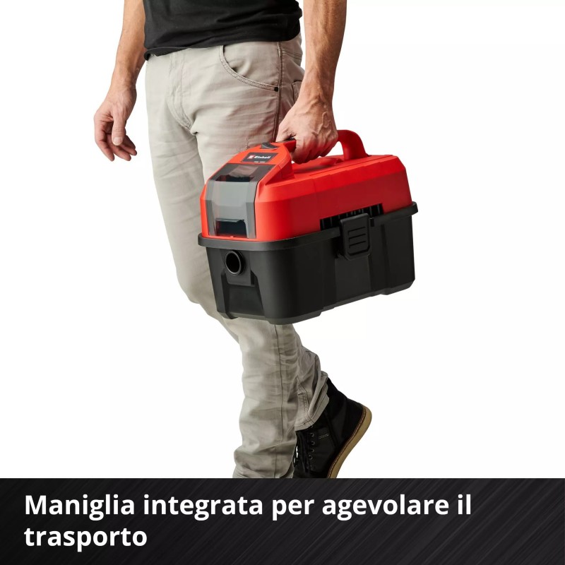 EINHELL ASPIRASOLIDI E LIQUIDI TE-VC 18/10 Li-Solo