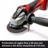 EINHELL SMERIGLIATRICE ANGOLARE TE-AG 18/115 Li-SOLO