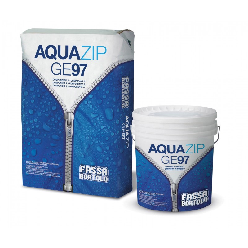 Impermeabilizzante Fassa Aquazip GE97 bianco e grigio (Sacco da 25 Kg + Secchio da 8,3 Kg) Fassa Bortolo - 1