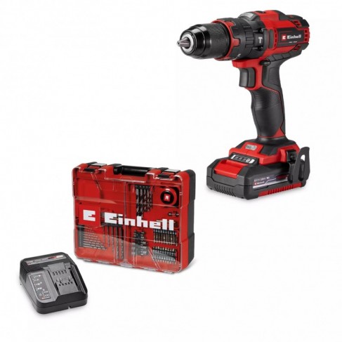 EINHELL TRAPANO A PERCUSSIONE A BATTERIA TE-CD 18/40 Li-i +64 (1x2