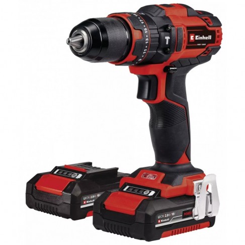 EINHELL TRAPANO A PERCUSSIONE A BATTERIA TE-CD 18/40 Li-i +64 (2x2