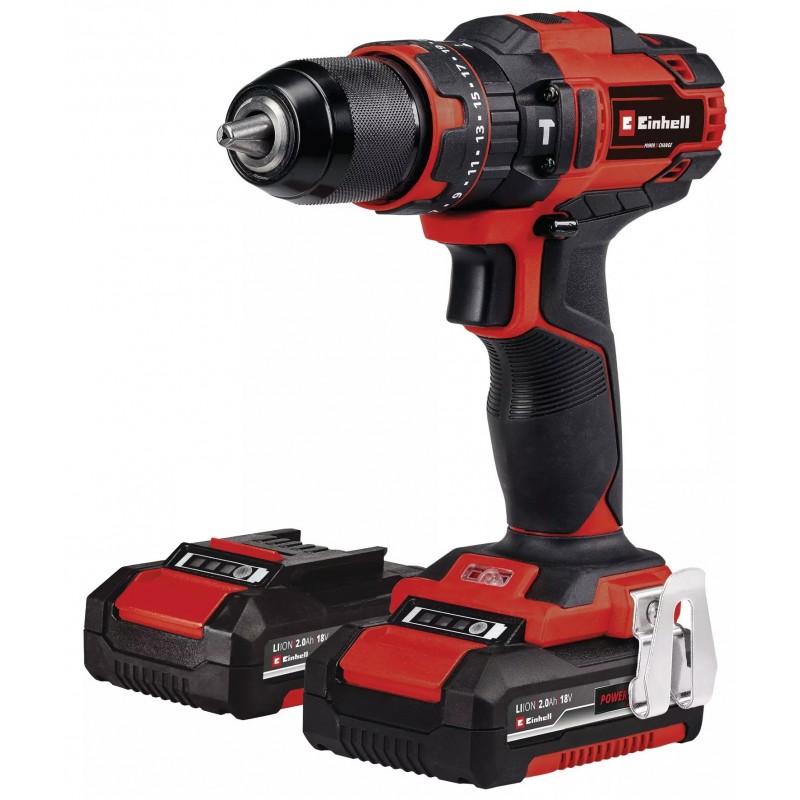 EINHELL TRAPANO A PERCUSSIONE A BATTERIA TE-CD 18/40 Li-i +64 (2x2