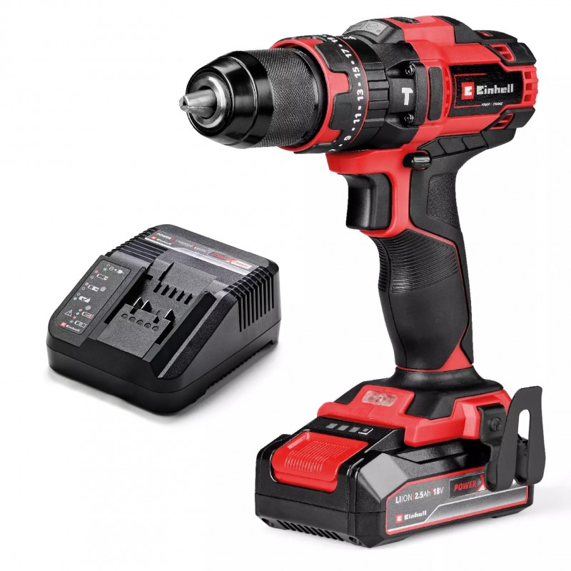 EINHELL TRAPANO A PERCUSSIONE A BATTERIA TE-CD 18/44 Li-i (1x2