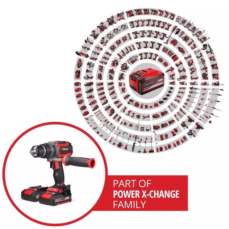 EINHELL TRAPANO A PERCUSSIONE TP-CD 18/70 Li-i BL (2x2
