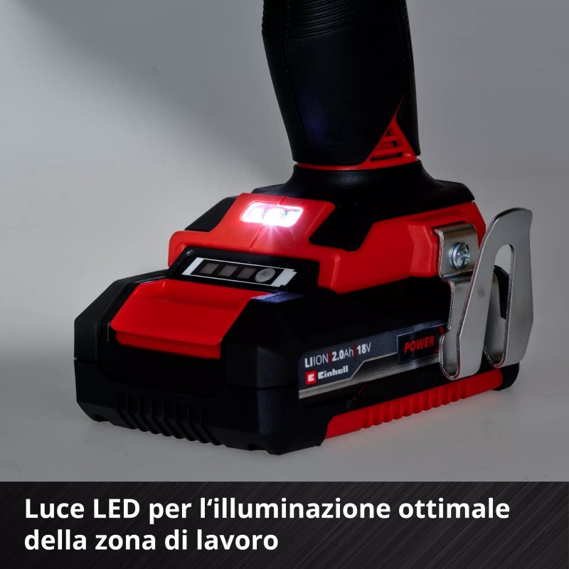 EINHELL TRAPANO AVVITATORE A BATTERIA TP-CD 18/50 Li BL (2x2
