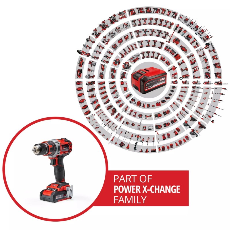 EINHELL TRAPANO AVVITATORE A PERCUSSIONE TP-CD 18/50 Li-i BL (2x2